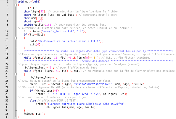 Fichier Rsc 17.4.3 Lecture d'un fichier texte par fgets combiné à sscanf (conseillé)