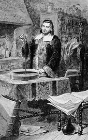 Torricelli inventant le baromètre à mercure