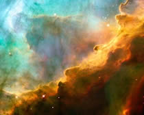 N&eacute;buleuse M17 photographi&eacute;e par le t&eacute;l&eacute;scope Hubble