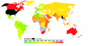 Chronologie de la m&eacute;trification dans le monde